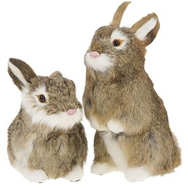 Mark Roberts Rabbit Figurines, 6-9 inches, Brown, Assortment of 2 - Beautiful Spring Inspired Decoration for Your Home