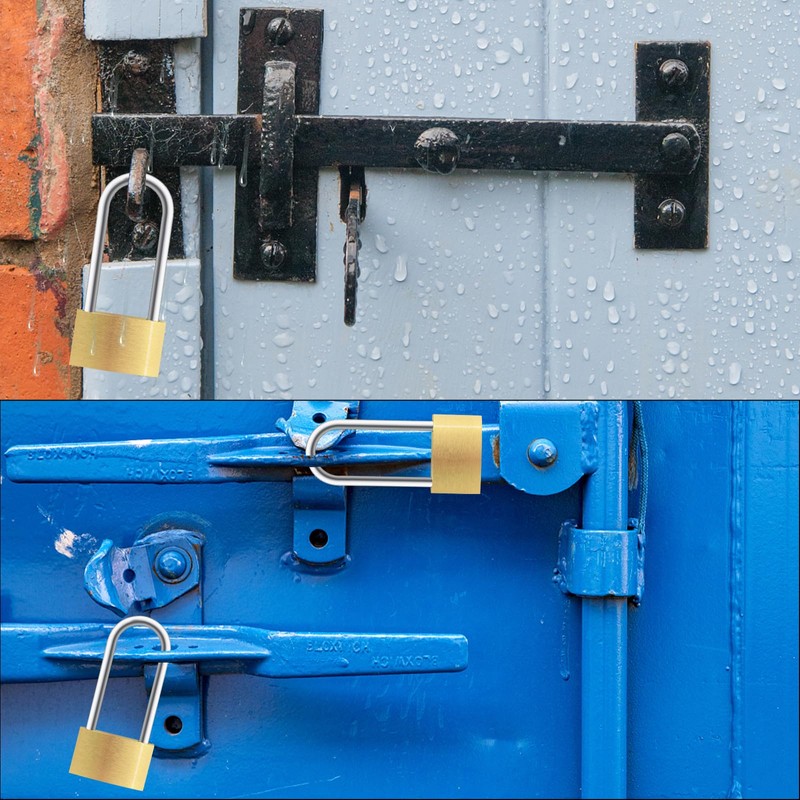 Lockwise 2 Pack Long Shackle Padlock, 2.9 in Waterproof Solid