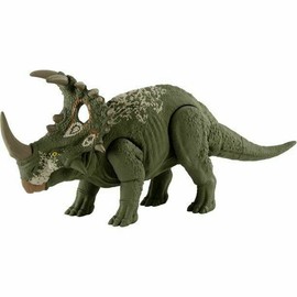 JURASSIC WORLD SOUND STRIKE MEDIUM SIZE TRICERATOPS FIGURE *DISTRESSED PKG