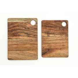 Affinity Decor Cutting Board Series, Acacia Wood Cutting Boards for Kitchen, Set of 2 Wooden Charcuterie Board, Organic Wood Board, Ideal for Chopping Meat, Fruits, Cheese 11.1"x7.9", 9.9"x7.1"