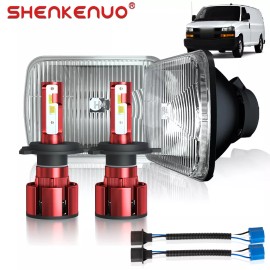 SHENKENUO Pair For Ford F150 F250 F350 1978-1986 7x6 5x7 inch LED Headlights Hi/Lo beam