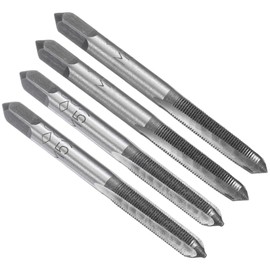 sourcing map 2 Set Metric Hand Taps, M5 x 0.5 H2 Thread Taper + Bottom Tap, 9CrSi Alloy Tool Steel Screw Threading Milling Tapping Tool Kit