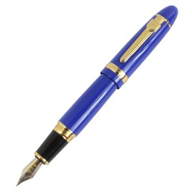 Jinhao 159 gran barril pesado pluma estilográfica media con clip dorado - azul                                                                        