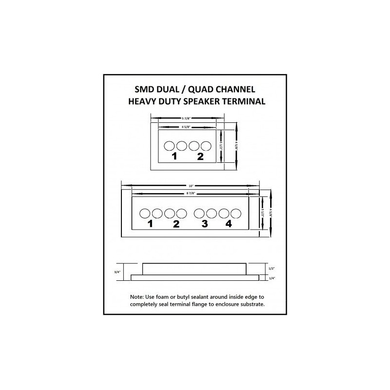 SMD 2 Channel Speaker Terminal (Stainless)