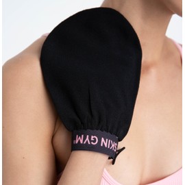 Skin Gym Exfoliating Body Mitt Scrubber - Deep Exfoliating Gloves for Bath Shower - Dead Skin Remover - Unclogs Pore for Smooth Glowing Skin, Black