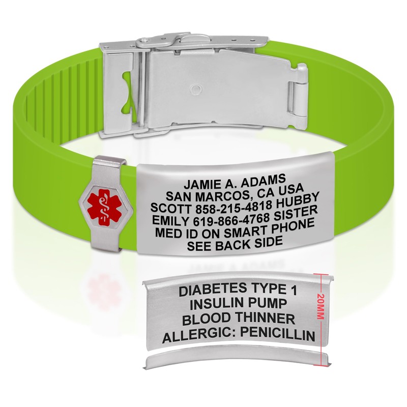 Divoti Divoti Custom Dual-Sided Engraved Silicone Medical Alert ID Wristband