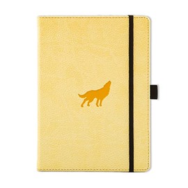 Dingbats - Wildlife Dotted Medium Notebook, Cream Wolf, A5 - Hardcover - Cream 100gsm Ink-Proof Paper - Includes Pocket, Elastic Closure & Bookmark