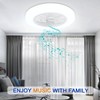 TCFUNDY Enclosed Low Profile Ceiling Fan with Light, Bluetooth Speaker,