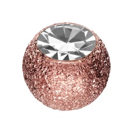 PIERCINGLINE® Surgical Steel Screw Ball Diamond Look and Crystal, 316L surgical steel, rose gold PVD