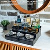 Classic Wooden Cologne Organizer for Men 3 Tier Black |