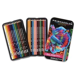 Lápices de colores Prismacolor Premier, núcleo suave, colores surtidos, 24 unidades - Duraderos, vibrantes, ultra suaves, colorear para adultos, dibuj