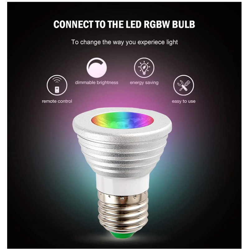 Edearkar 3W RGBW LED Bulbs (4 - Pack) RGB Color
