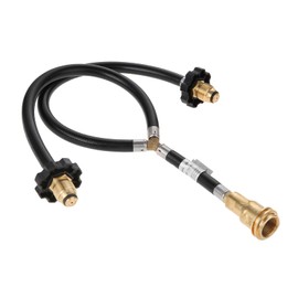 Y-Splitter Dual Propane Tank Converter Hose Adapter, Two Way POL Inlet and POL/QCC1 Regulator Exit Connect to 5-100lbs Propane Tank for Heaters, Grills, Fire Pit, Turkey Fryer, Fireplaces