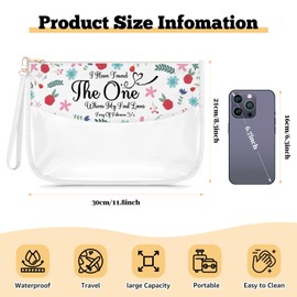 Scripture Christian Makeup Bag Inspirational Bible Verse Gift Religious Faith Gift for Sisters Friends Coworkers Clear Cosmetic Bag Motivational Present With Prayers Christian Prayer Room Decoration