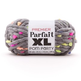 Premier Yarns Parfait XL Pom Party, Jumbo Weight Chenille Yarn, Color 2165-09 Disco Ball