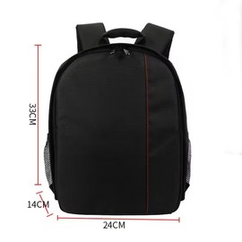 JINNUOLANG Compact Camera Backpack with Padded Dividers, Black/Red