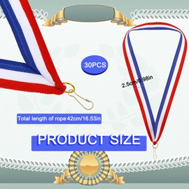 DIVINA VITAE 30 Pcs Award Ribbons with Snap Clips Ribbons for Medals Medal Lanyards Participation Ribbons for Competition Sports Party Achievement