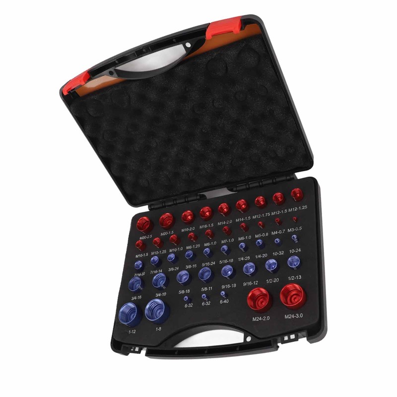 44pcs Nut and Bolt Thread Checker Red Blue Nut and
