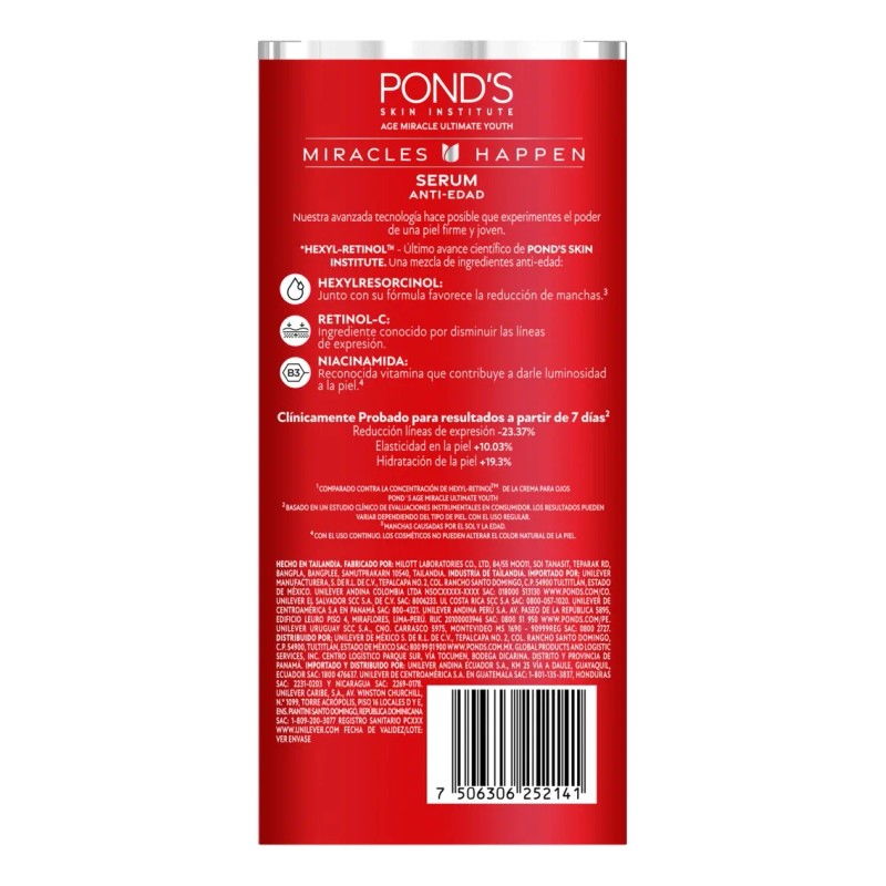 Pond's Sérum Facial 50x Age Miracle Con Hexyl-retinol 30ml Todo