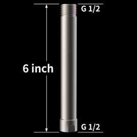 iFealClear Shower Arm Extension, 6 Inch Solid Brass Shower Head Extension Arm Water Outlet Lowers Existing Shower Head, Easy to Install Shower Pipe Extension for Bathroom, Brushed Nickel