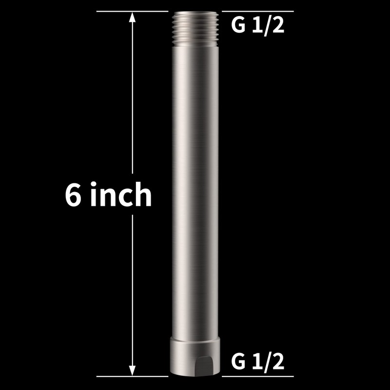 iFealClear Shower Arm Extension, 6 Inch Solid Brass Shower Head