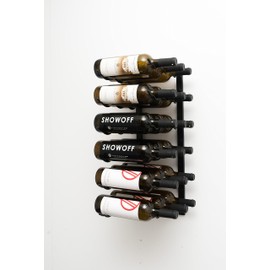 VintageView W Series (2 Ft) - 18 Bottle Wall Mounted Wine Rack (Satin Black) Stylish Modern Wine Storage with Label Forward Design