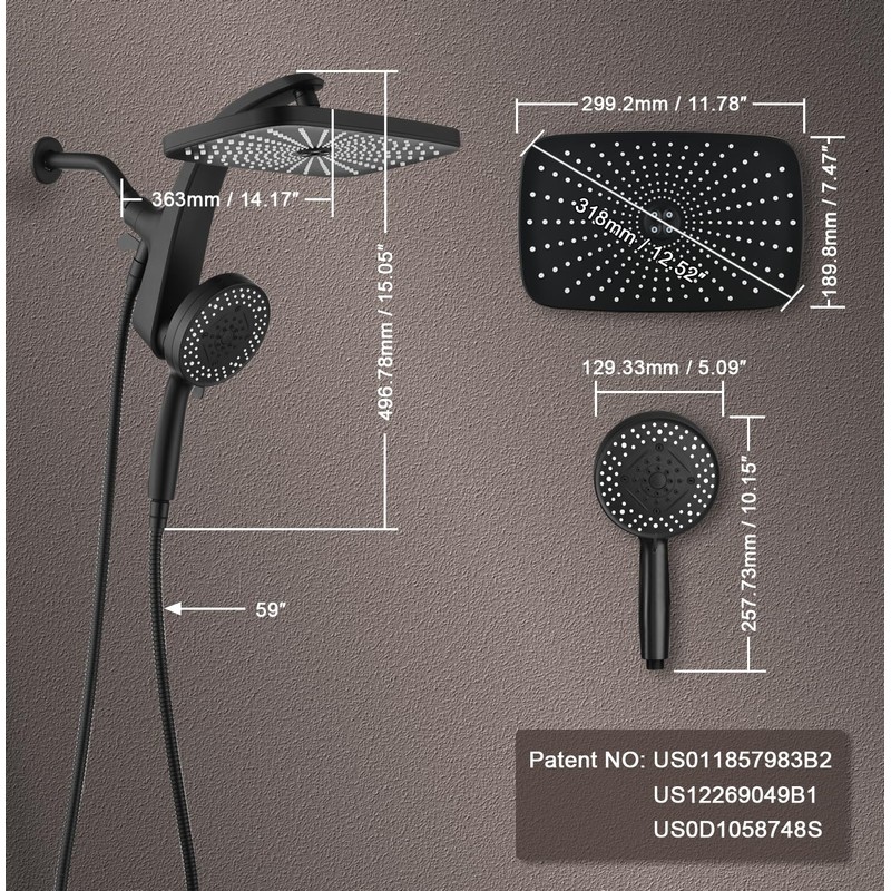 High Pressure Rain Shower Head: Upgrade Shower Heads with Handheld