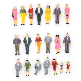CWBPING 20pcs Model Train G Scale Street Figures 1:25 Painted People Passenger 12 Poses