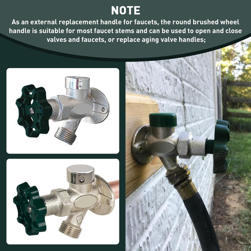 VIDABTE Outdoor Faucet Water Spigot Handle, Hose Bibb Round Wheel