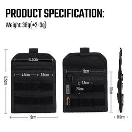 TACTICAL GEEK EXT3 EDC Pouch, Lightweight Organizer Pocket, Portable Nylon Bag with Independent Pocket for Multi-Purpose Daily Utility Tool & Small Gear Storage Carry - Black