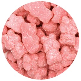 Pink Gummy Bears Sugared, 2.2 Pound Bag, Pink Candy Strawberry Flavored, The Hampton Popcorn & Candy Company