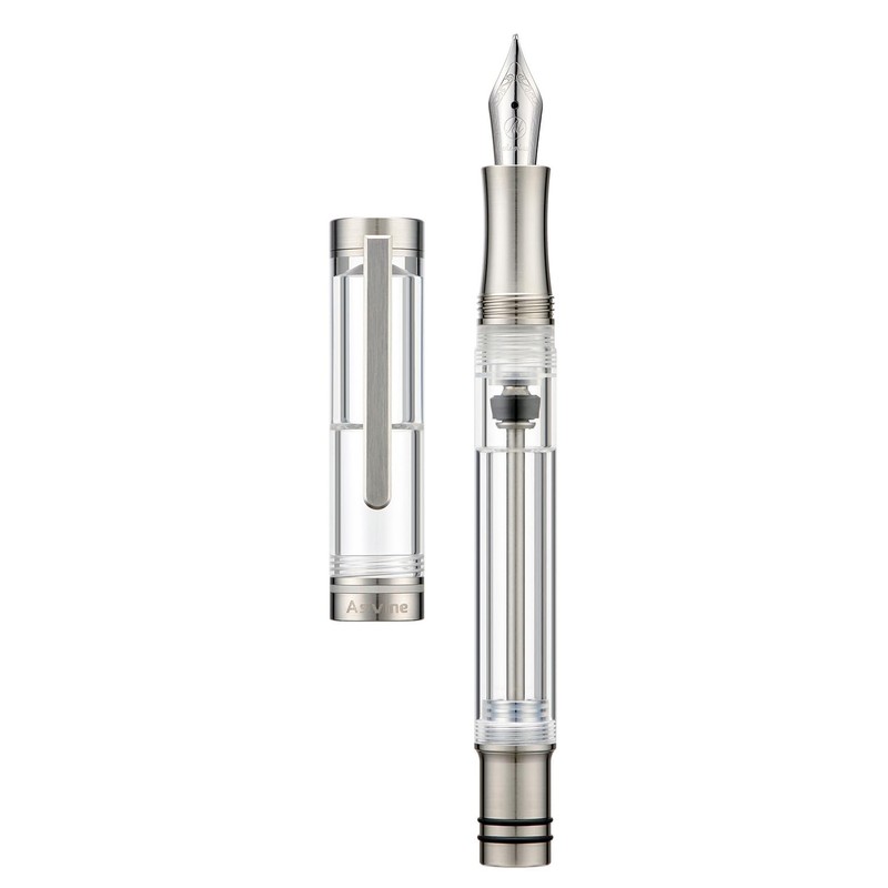 Asvine Vacuum Filling Fountain Pen Luxury Titanium Fine Point Pen