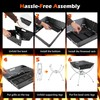 HAPPYGRILL 3-in-1 Foldable Fire Pit With Grill for Outside, Collapsible