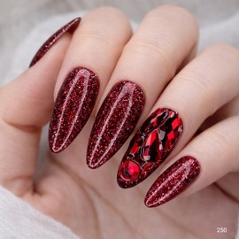 Passionate Red Handmade Nail Tips - Square L / 정열의 레드 수제네일팁 - 스퀘어L