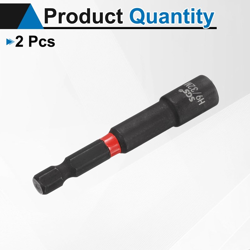 HARFINGTON 2pcs Nut Driver Drill Bit 9/32 Inch SAE Socket
