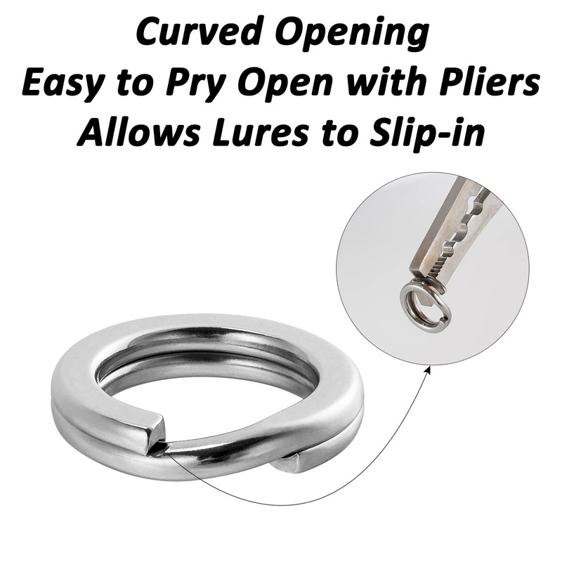 Dr.Fish 20 Pack Stainless Steel Split Ring Super Strong Hyper