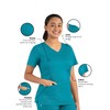 Maevn Matrix Double V-Neck Scrub Top (Medium, Teal Blue)