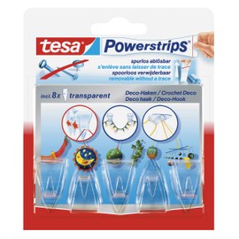 tesa Powerstrips Deco Hooks Removable for Light Items 2 Packs