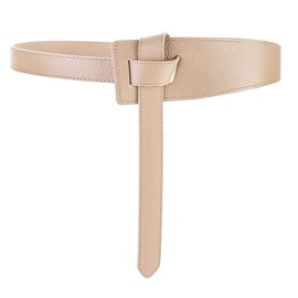 GeorgeX Cinturón de Vestir de Moda para Mujer, Jeans Anudados Sin Cinturón de Hebilla, Cinturónes Ajustable (Caqui)