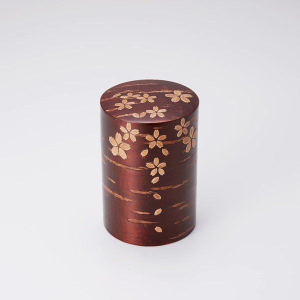 TOMIOKA Tomioka Shoten Kaba Craft Whole Leather Tea Canister, Cherry