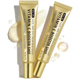 Vitamina C Booster Shot Serum, Crema Esencial Iluminadora con Vitamina C para Las Arrugas, Tónico Iluminador e Hidratante, Mejora el Tono y La Suavidad de La Piel (2PCS)