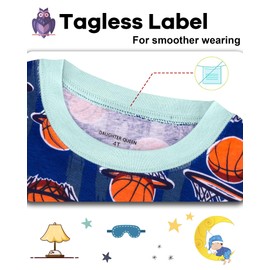 DAUGHTER QUEEN Boys Pajamas 18-24 Months Basketball PJs 100% Cotton Long Sleeve Pj Sets Baby Toddler Ball Sleepwear Sports Jammies sleeping Clothes Outfits 18m/Mo, 24m/Mth