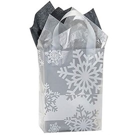 NW Snowflake Flurry Plastic Gift Bags - Cub Size - 8 x 4 x 10in. - 175 Pack