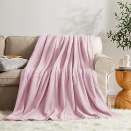 Fleece Blanket Twin Size Pink Lightweight Super Soft Cozy Luxury Bed Blanket Microfiber