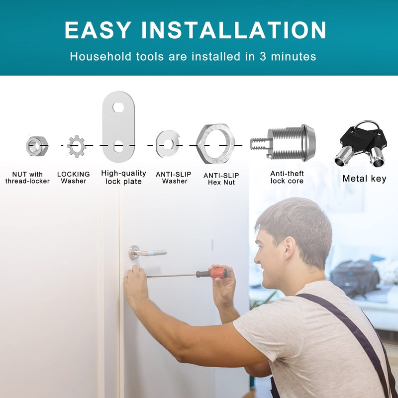 1 Pack 1-1/8¡± Cabinet Locks RV Storage Lock, Mailbox Lock
