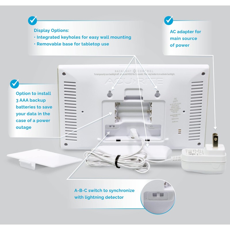 AcuRite Weather Station Forecaster for Indoor/Outdoor Temperature and Humidity and