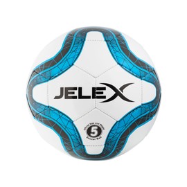 JELEX Topscorer Training Football 380 g, Machine Stitched, High Durability, Optimal Ball Control, Children, Men, Women, Leisure, Sports Club and School Sports, Ball Blue, Orange, Yellow (Blue)