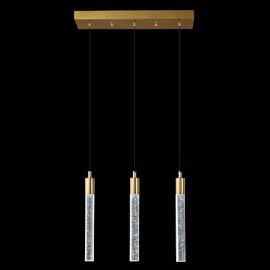 zhllmq Kitchen Island Lighting Modern Light Fixture Gold Pendant Light Dimmable LED Gold Brass Finish Mini Crystal Pendant Lights for Dining Room Living Room（3-Light）