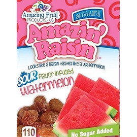 Amazin' Raisin Sour Watermelon Flavor Infused Raisins 1.3-ounce Bag (Case of 50)
