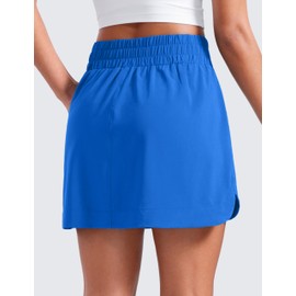 CRZ YOGA High Waisted Golf Skirts for Women A Line Tennis Athletic Casual Skort with Inner Shorts Pockets Sparkle Blue X-Small